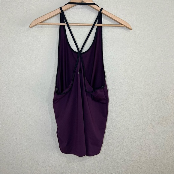 Adidas top women medium spaghetti strap racerback tank purple - Picture 2 of 8